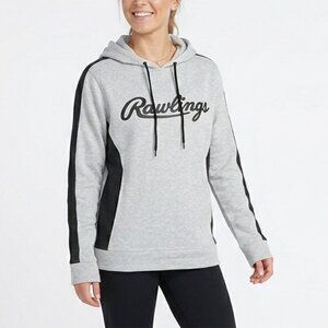 Rawlings MLB Baseball Hoodie Fleece Lined Grey Black Stripe Mens S Womens M NWT